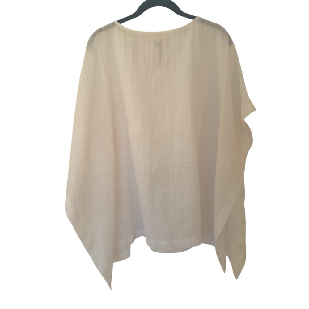 Eileen Fisher Linen Cropped Ponchi - Picture 3 of 4